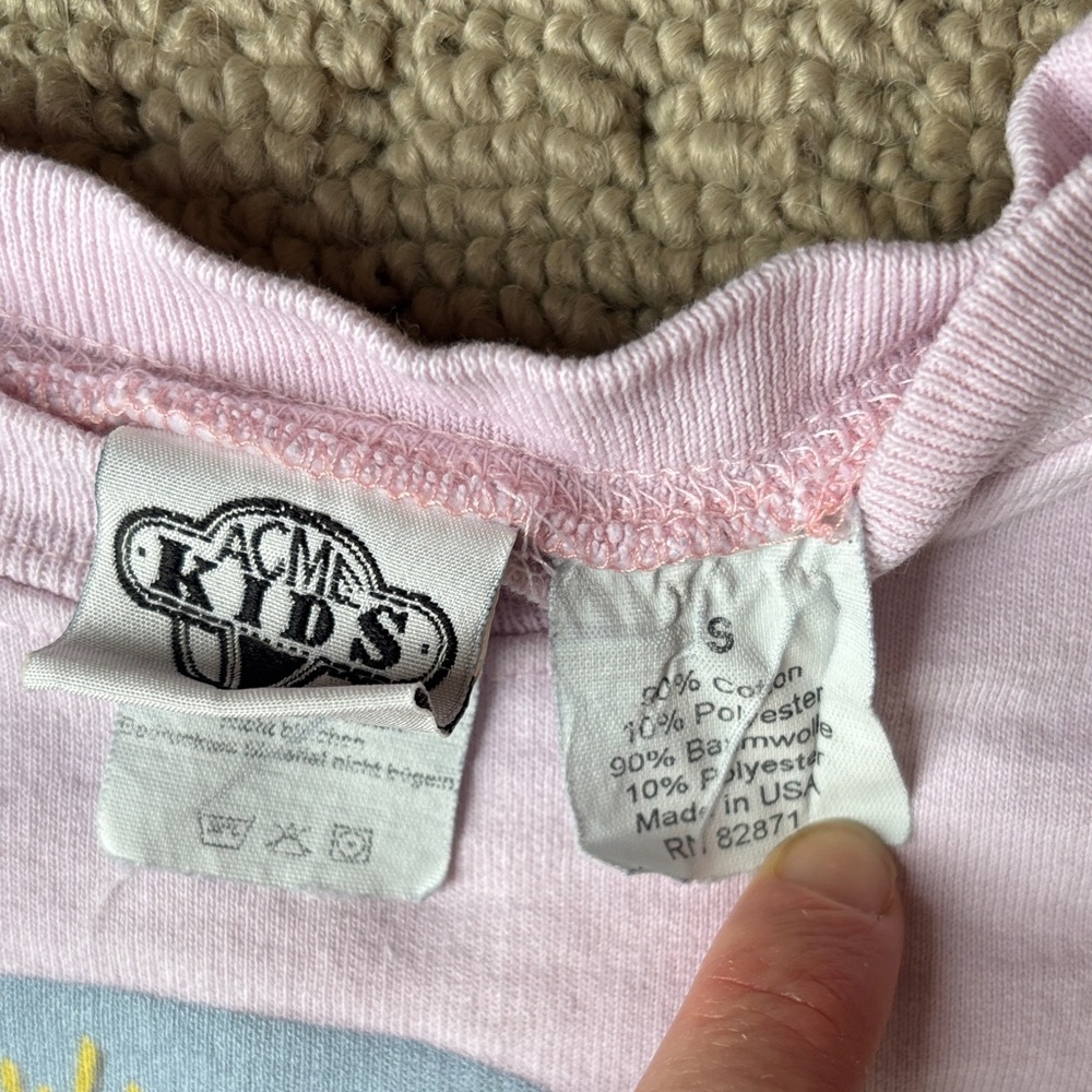 Vintage ACME Kids Pink Graphic Sweatshirt - Picture 2 of 13